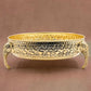 Carved Elephant Thali 10 Inch 830g - Handcrafted Brass Decorative Bowl