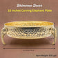 Carved Elephant Thali 10 Inch 830g - Handcrafted Brass Decorative Bowl