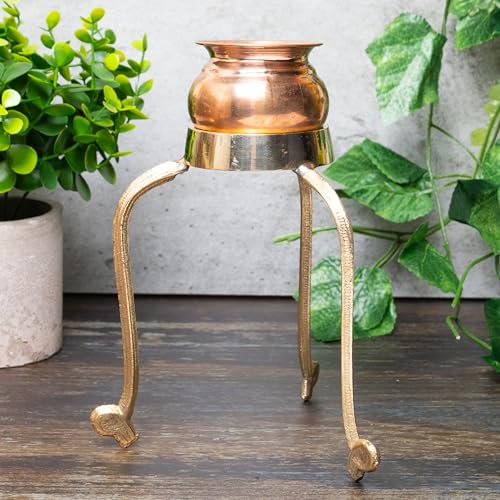 Swastik Abhishek Stand – 6 Inch Large Brass Puja Stand