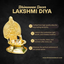 Gaja Lakshmi Kamakshi Brass Diya for Pooja | 6.6 Inch, 600g