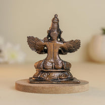 Sitting Garuda 120gm | 2-Inch Handmade Copper Idol | Patina Antique Finish | Garuda Murti for Pooja Ghar