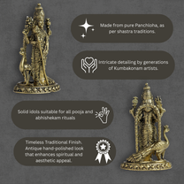 Murugan OG Panchloha Idol | Size 8 × 5 × 4 cm | Approx 170 gm | Handcrafted Lord Murugan Idol for Home Temple and Pooja