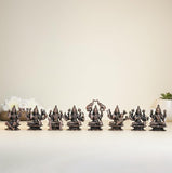 Ashtalakshmi Set 500gm | 2-Inch Handmade Copper Idols Set of 8 | Patina Antique Finish | Lakshmi Devi Murti for Pooja