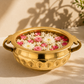 Diamond Carving Urali Thali 6" | 320 gm Decorative Brass Bowl & Platter | Home Decor, Pooja & Gifting | Brass | Gold