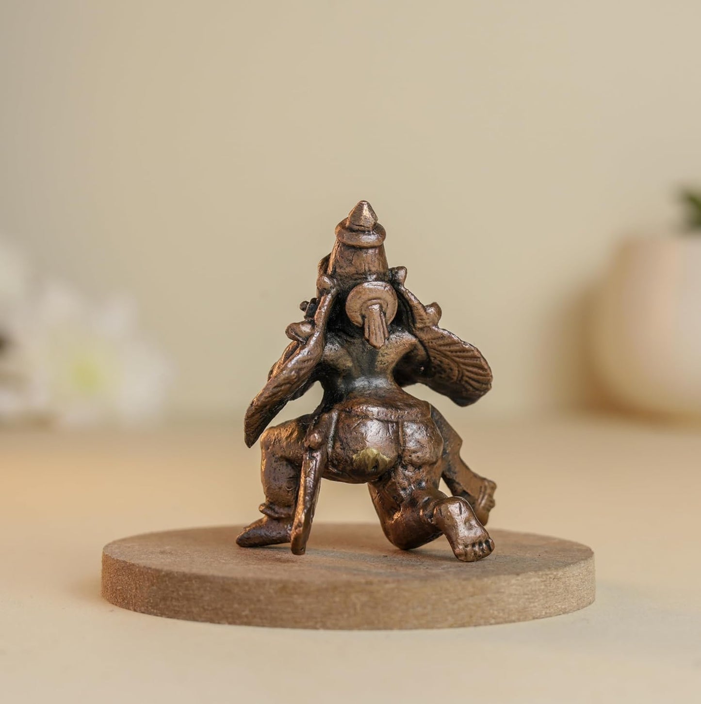 eg Down Garuda | 2 Inch/60 gm Handmade Copper Idol | Mini Garuda Murti for Pooja | Home Temple & Car Dashboard Decor