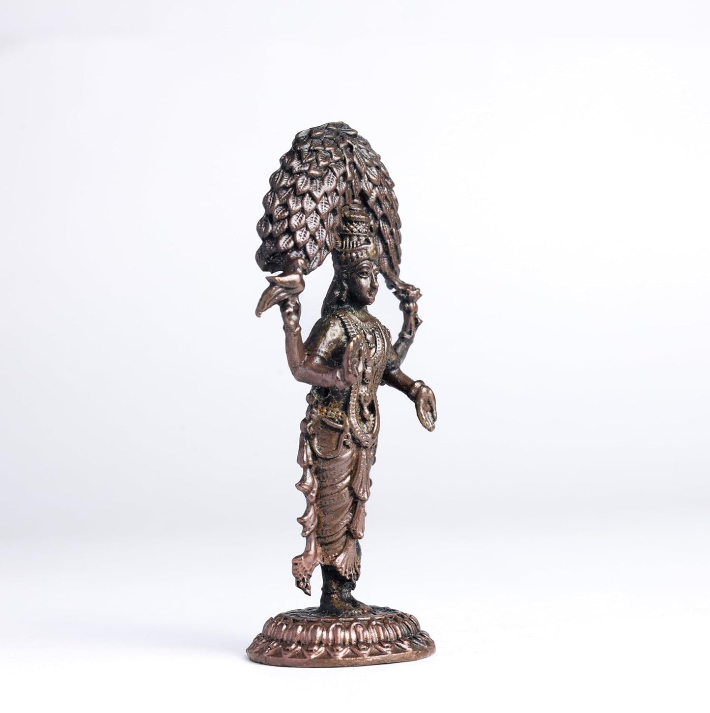 Vasavi 70gm | 3-Inch Handmade Copper Idol | Patina Antique Finish | Vasavi Devi Murti for Pooja Ghar