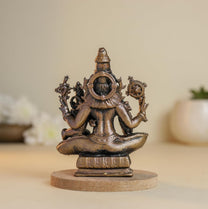 Antique Lakshmi Narashima 250gm | 2.7-Inch Handmade Copper Idol | Patina Antique Finish | Lakshmi Narasimha Murti for Pooja Ghar