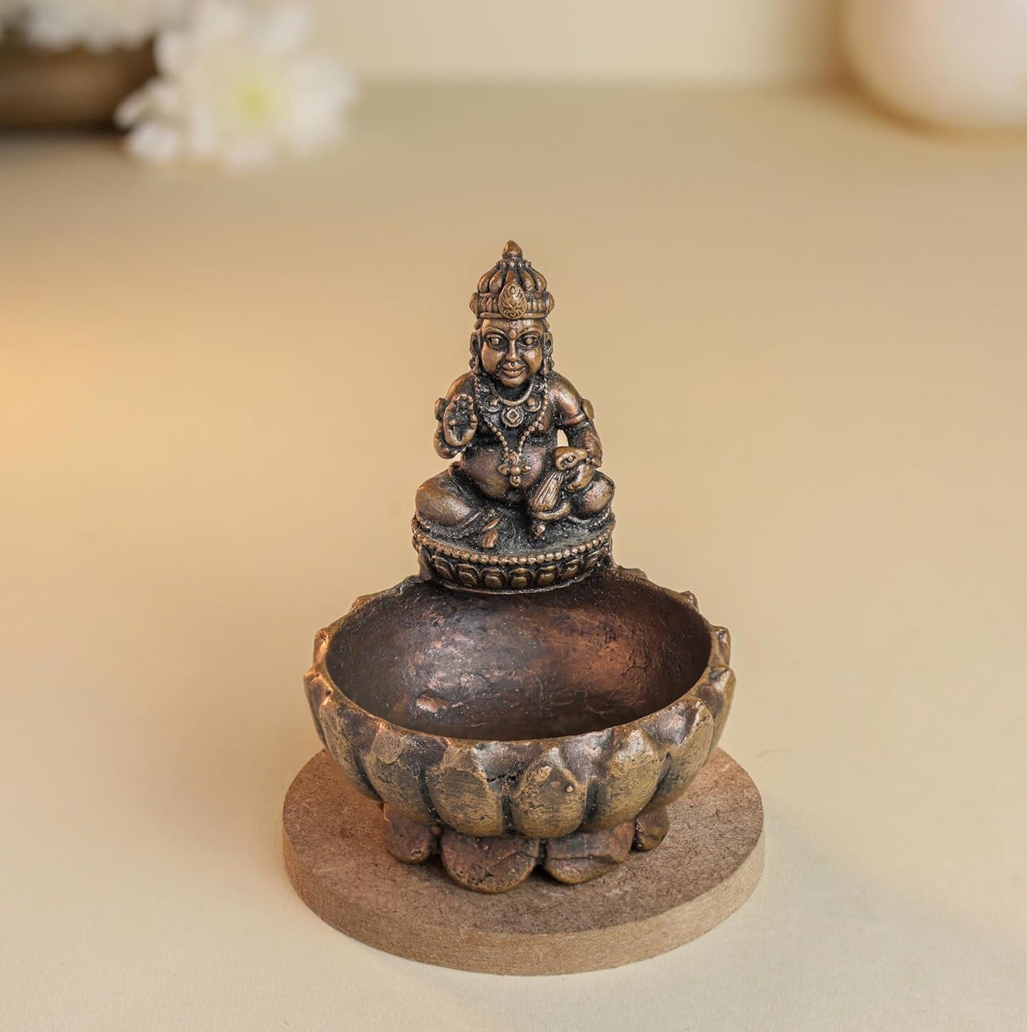 Kuber Urli 160gm | 2.7-Inch Handmade Copper Idol | Patina Antique Finish | Kuber Urli for Pooja Ghar