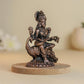 Swan Saraswati 90gm | 2-Inch Handmade Copper Idol | Patina Antique Finish | Saraswati Devi Murti for Pooja Ghar