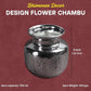 Design Flower Chambu for Pooja & Storage | Silver Finish Floral Etched Water Kalash Pot  | Size 12.7 cm Height