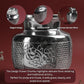 Design Flower Chambu for Pooja & Storage | Silver Finish Floral Etched Water Kalash Pot  | Size 12.7 cm Height