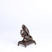 Peeta Lakshmi Idol | 60 gm Brass,5 inches  Finish Lakshmi Murti | Sitting Goddess Laxmi Statue for Home Temple.