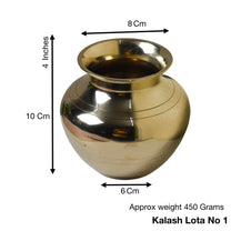 Pure Brass Lota | Chambu Kalash  | 4 Inches, 450 Grams, Pack of 1 Piece