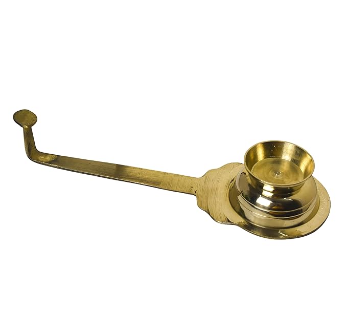 Pure Brass Ledle Aarti | Traditional Dhoop Aarti Stand | Pooja Essential for Home Temple Rituals (173 Grams, Pack of 1 Piece)