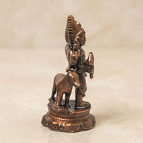 Copper Kalabhairava Idol with Patina Antique Finish, 2.4-Inch