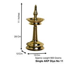 Brass Kerala AKP Diya | 11 Inches | Brass Colour | Pack of 1 Piece