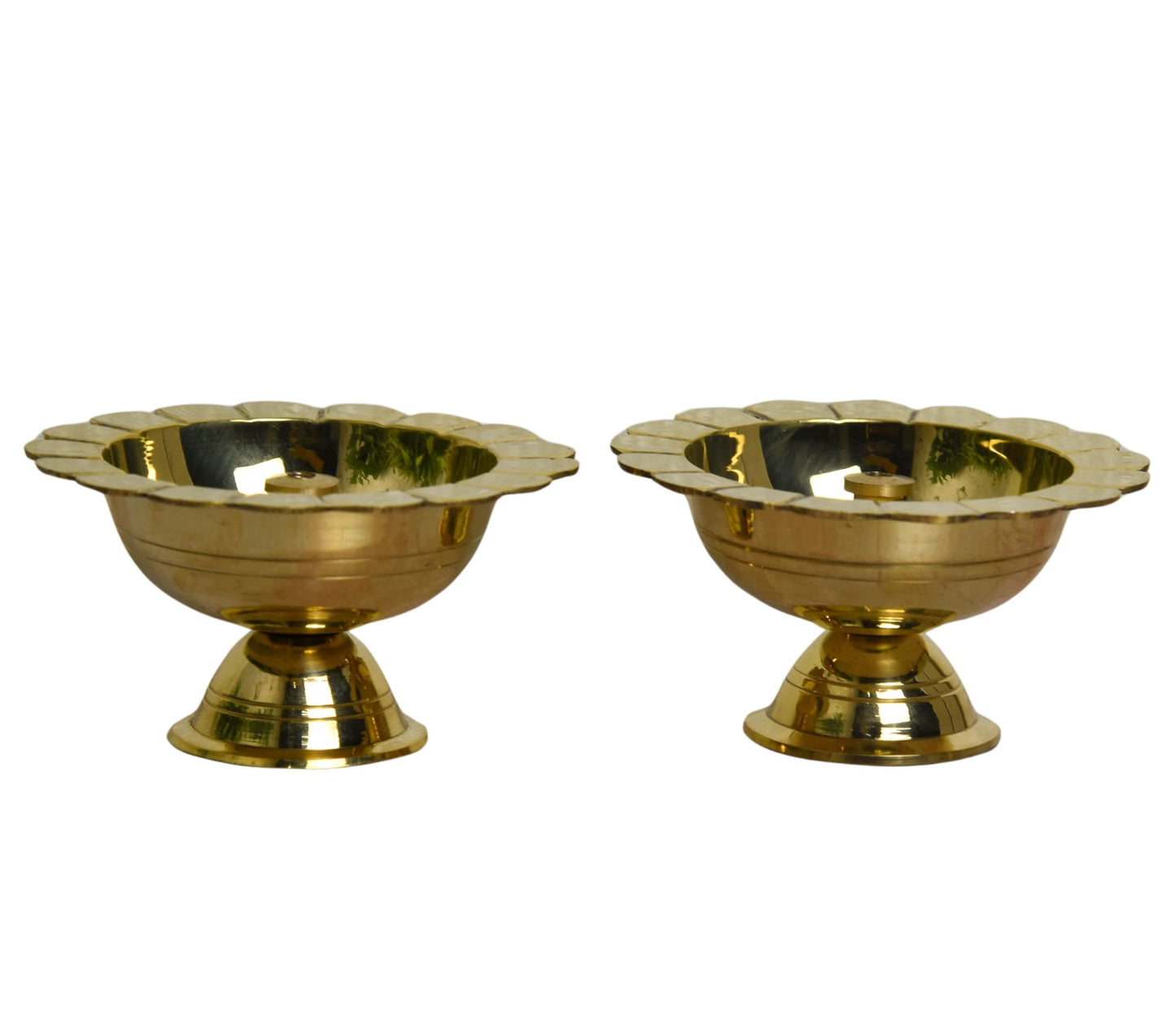 Brass Chandra Mukhi Akhand Nanda Pyali Deep | 1.75 Inches (Pack of 1 Pair)