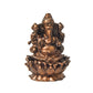Copper Lotus Ganesha Idol, 1.2 Inch, Patina Antique Finish