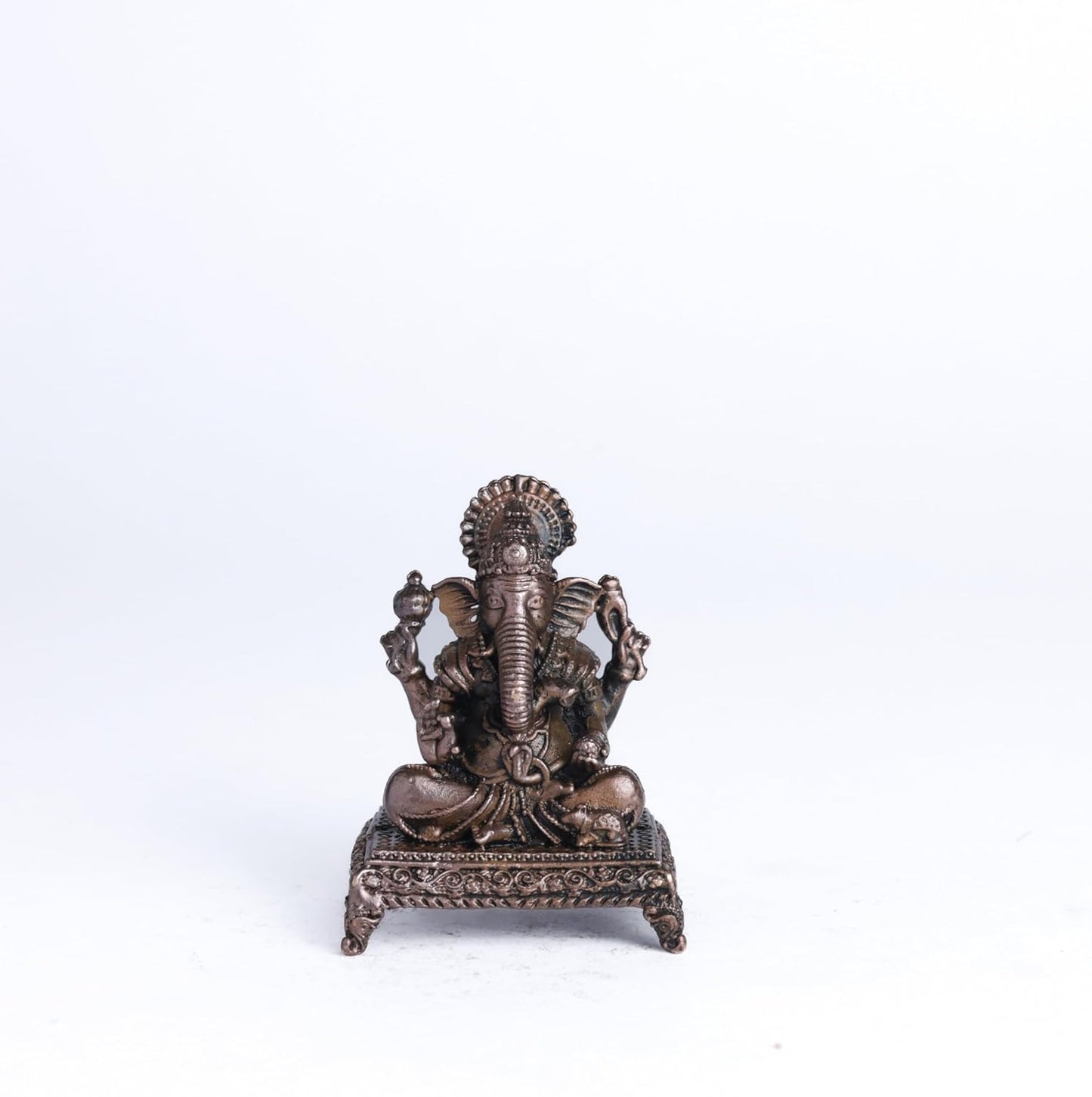 Peeta Ganesha Idol | 60 gm Brass ,5 inches Finish Ganpati Murti | Sitting Ganesh Statue for Home Temple