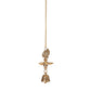 Brass Peacock Hanging Diya with Bell | 5-Wick | Antique Finish | Pack of 1