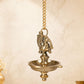 Brass Peacock Hanging Diya | 5-Wick | Antique Finish | Pack of 1