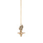 Ethnic Small Peacock Design 5 Oil Wick Brass Hanging Diya | Medium Size | Pack of 1