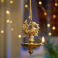 Brass Hanging Diya | Ethnic Big Peacock Design Oil Lamp (Medium, Pack of 1)