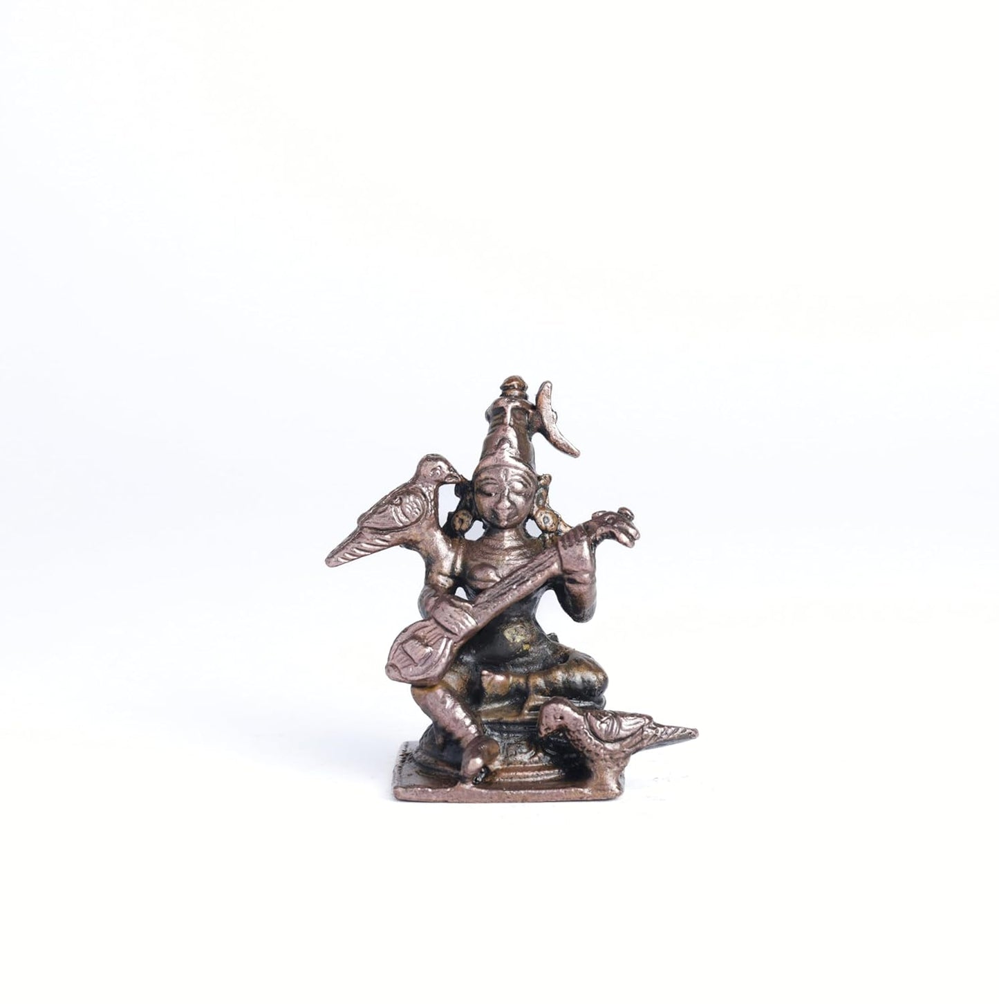 Matangi Devi Idol | 50 gm ,5 inches Murti | Antique Finish Metal God Statue for Home Temple |
