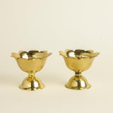 Brass Diya Set of 2 ,6 inches 150 grams  | Traditional Oil Lamps for Pooja Home Decor |  Handcrafted Metal Tabletop Diyas