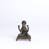 Peeta Lakshmi Idol | 60 gm Brass,5 inches  Finish Lakshmi Murti | Sitting Goddess Laxmi Statue for Home Temple.