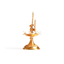 Brass Electric Diya with Golden Polish, 4.5 Inches, Pack of 1 Pair