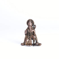 Ashirvad Hanuman Idol | 50 gm  ,5 inches Sitting Murti | Antique Finish Metal God Statue for Home Temple