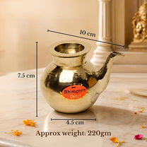 Brass Gokarna Kindi | Lota | Lutiya | Pooja Kalash for Pooja Room Decor, 3 inches, 220gm