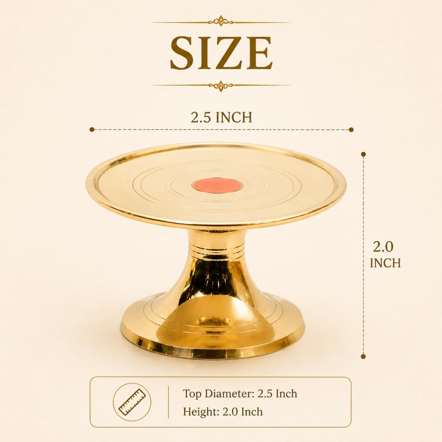 Brass Mukkali Stool, 2.5 inches, 250 gm