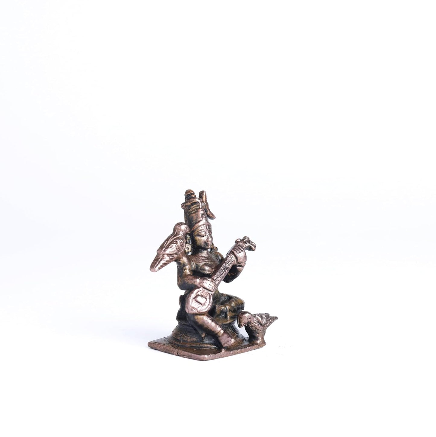 Matangi Devi Idol | 50 gm ,5 inches Murti | Antique Finish Metal God Statue for Home Temple |