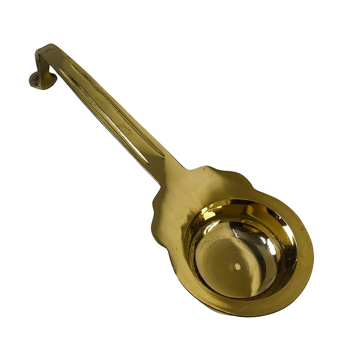 Pure Brass Ledle Aarti | Traditional Dhoop Aarti Stand | Pooja Essential for Home Temple Rituals (173 Grams, Pack of 1 Piece)