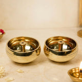 Pure Brass Kuber Pyali Diya, 1.25 Inches, 140 gm