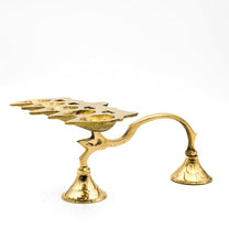 Big 5 Wicks JJ Aarthi Brass Oil Lamp | 18x10 cm, 330 gm Traditional Handcrafted Pooja Deepam for Mandir & Festivals | Decorative Spiritual Home & Temple Accessor