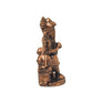 Copper Darbar Ganesha Idol, 1.5 Inch, Patina Antique Finish