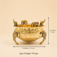 Elephant Carving Urali Bowl 6" | 570 gm Decorative Brass Bowl & Platter | Home Decor, Pooja & Gifting | Brass | Gold