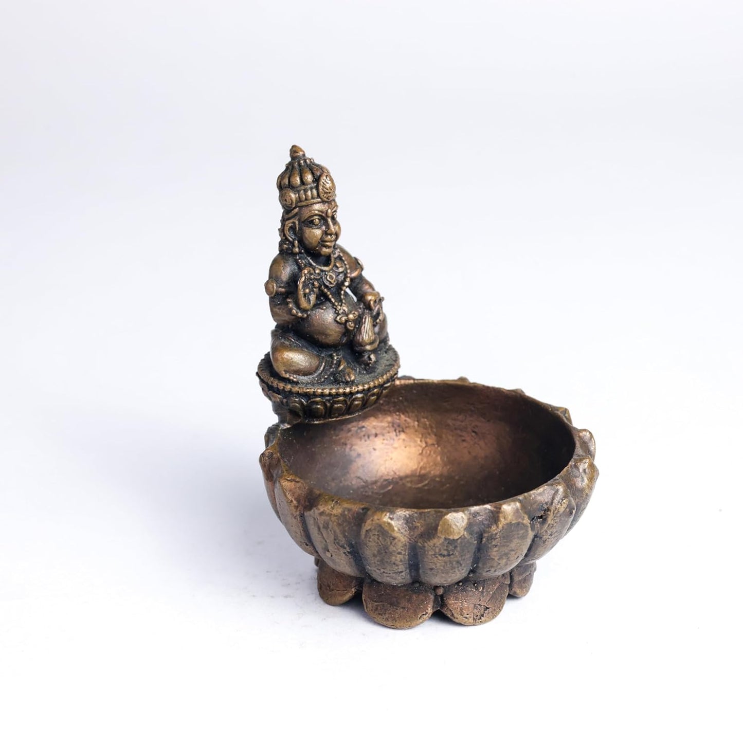Kuber Urli 160gm | 2.7-Inch Handmade Copper Idol | Patina Antique Finish | Kuber Urli for Pooja Ghar