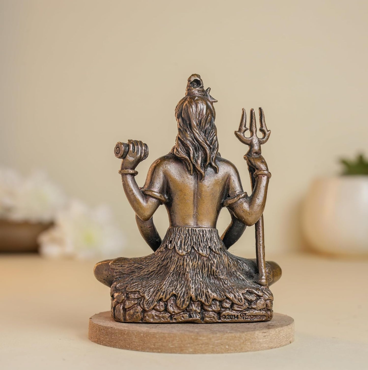 Meditating Shiva | 8 cm | 300gm Handmade Copper Idol | Antique Patina Finish | Lord Shiva Murti Statue