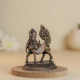Kamadhenu 70gm | 2-Inch Handmade Copper Idol | Patina Antique Finish | Kamadhenu Cow Murti for Pooja Ghar