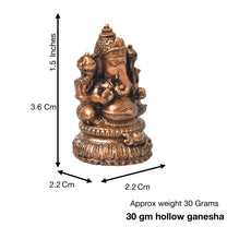 Copper Ganesha Idol, 1.5 Inch, Patina Antique Finish