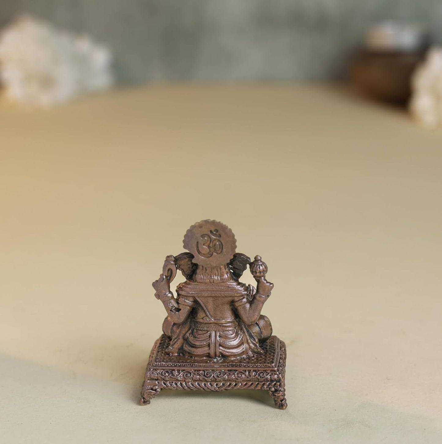 Peeta Ganesha Idol | 60 gm Brass ,5 inches Finish Ganpati Murti | Sitting Ganesh Statue for Home Temple