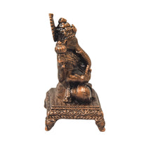 Copper Ganesha Idol with Patina Antique Finish, 1.6-Inch