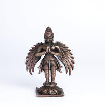 Garuda Idol | 150 gm, 8 inches  New Model | Antique Finish Metal God Statue for Home Temple | Standing Garuda Murti for Pooja Room, Vastu Decor & Spiritual Gift