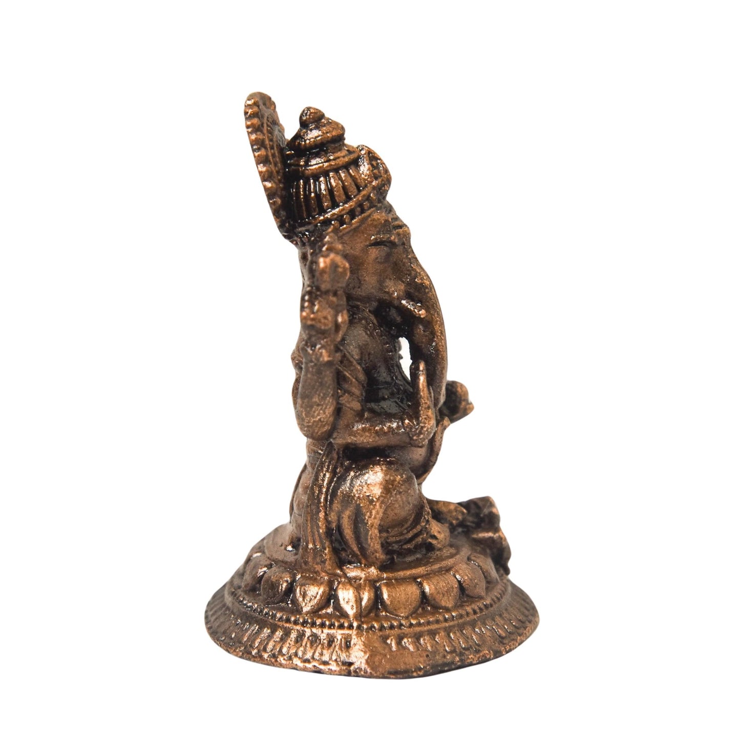 Copper Ganesha Idol, 1.6 Inch, 50g, Patina Antique Finish, 1 Pc