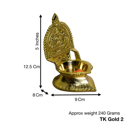 Brass Laxmi Gold Diya | 5 Inches | 240g