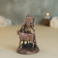 Dattatreya Idol | 160 gm ,8 inches Round Base Murti | Antique Finish Metal God Statue for Home Temple |